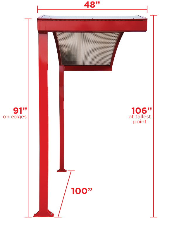 APW Awning Red Profile Measurements Pet Wash Under Awning with Measurements